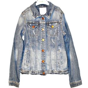 Girls American Eagle 77 Kids Distressed Denim Jean Jacket Sz XL